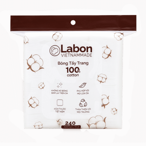 Bông tẩy trang vuông Labon sạch sâu sạch sâu, mềm mịn Pure Snow Cotton Pad 240 miếng